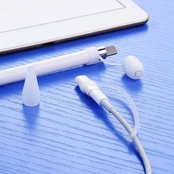 

Soft Silicone Protective Cover Anti-Lost Connector Strap Pencil Cap Holder Nib Sleeve Case For Apple Pencil