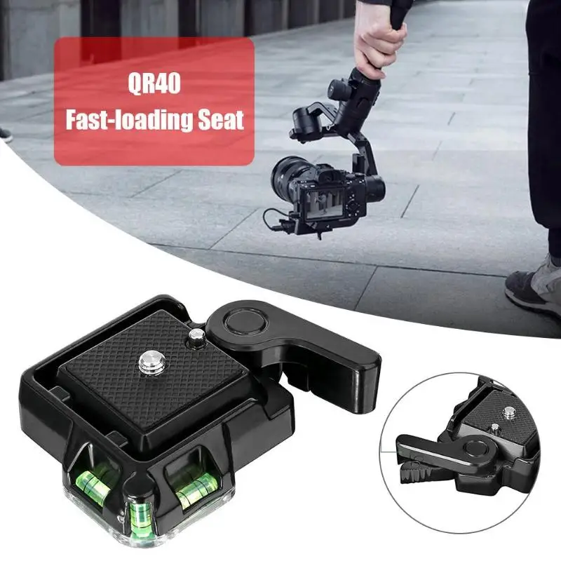 QR40 Camera Camcorder Tripod Monopod Ball Head Quick Release Plate for DSLR Camera Tripod Ball Head