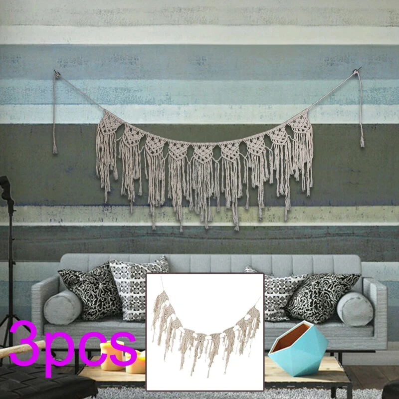 

Boho Cotton Macrame Wedding Backdrop Wall Hanging Tapestry Hanger Art Home Decor
