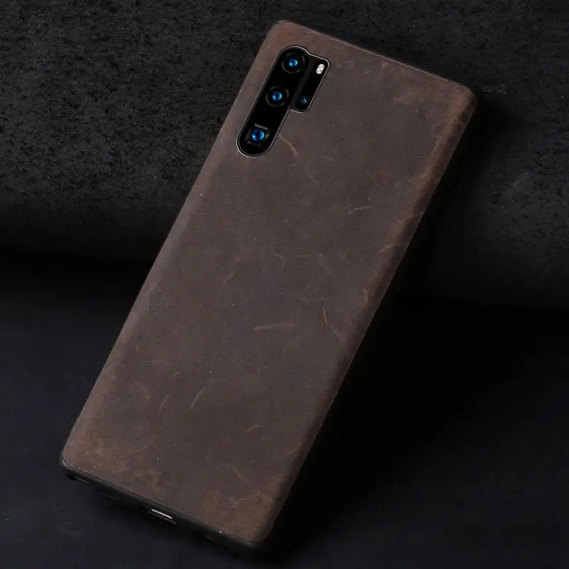 Коричневый Настоящий Кожаный чехол для телефона P20 pro P30 Pro Lite mate 20 30 pro Lite 360 Полный Чехол для Honor 20 Pro 8X V20 10 - Цвет: Коричневый