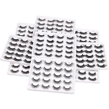 

5/10 Pairs-3D Faux Mink Hair Lashes Natural False Eyelashes 100% Handmade Dramatic Volume Loog Fluffy Eye Lashes Extension