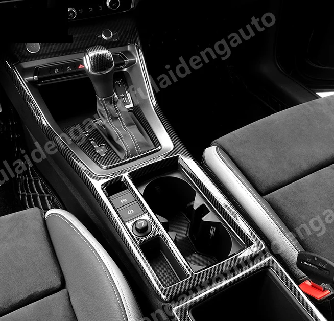 Для Audi Q3- углеродное волокно ABS Матовая коробка скоростей панель держатель стакана воды крышка отделка автомобиля Стайлинг