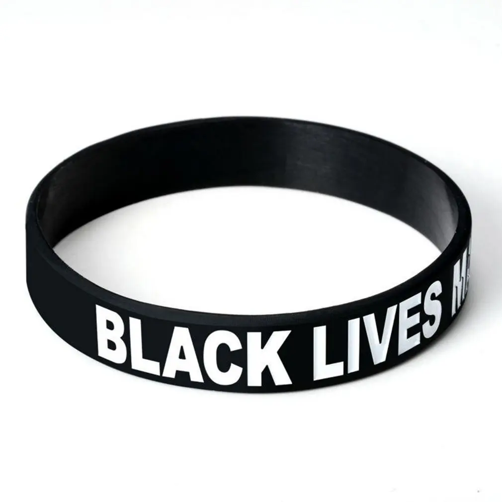 Black Lives Matter-pulsera motivacional de silicona suave, inspiradora, con accesorios de pulsera deportiva de moda
