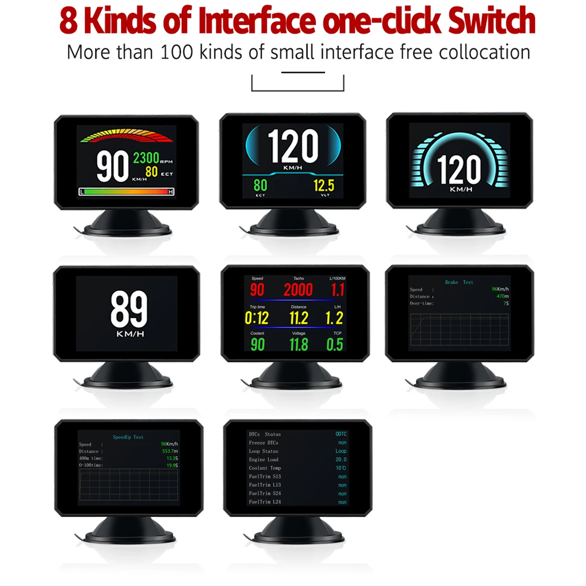 P16 HD цифровой экран TFT HUD Дисплей автомобиля OBD цифровой измеритель сигнализации Скорость диагностический инструмент более Скорость Предупреждение