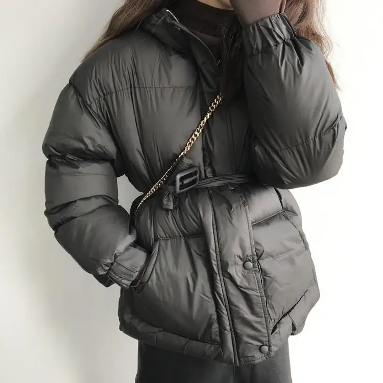 Корейская куртка, однотонная парка больших размеров с карманами, Женская куртка на молнии с капюшоном, зимнее женское теплое пальто