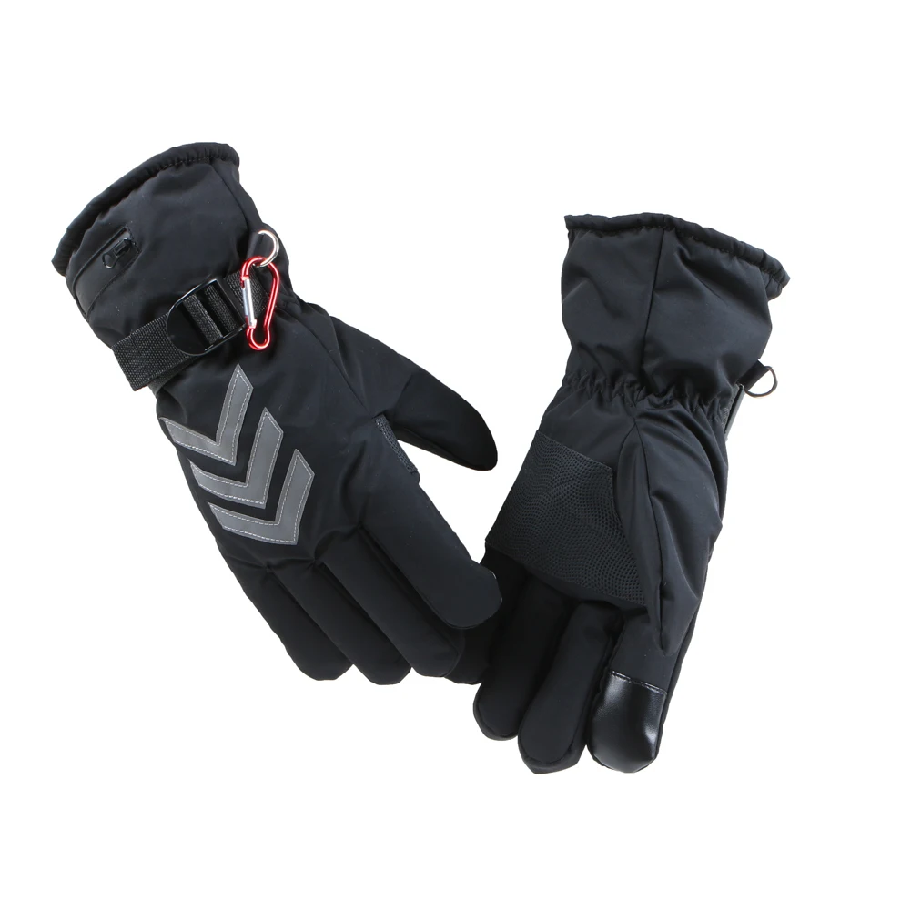 

Ski Camping Outdoor Thermal Battery Operated Soft Electric Waterproof Warm Reflective Heated Gloves Hiking Motorcycle Winter
