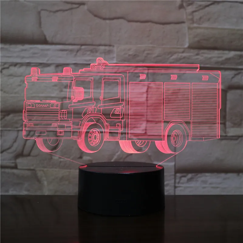 character 10 Двигатель машины автобусы Van дизайн светодиодный 3d-ночник 16 Цвета Изменение лампа акриловый Иллюзия настольная лампа для детей подарок дропшиппинг - Испускаемый цвет: character 10