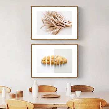 

Modern Simple Bread Wheat Bake Canvas Painting Poster Wall Art Prints Picture For Bakery Kitchen Living Room Home Decoration