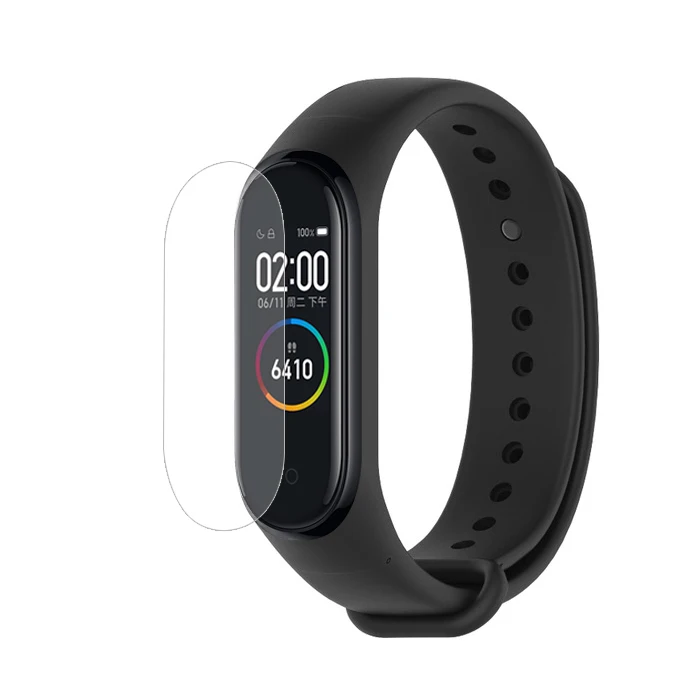 Браслет для Xiaomi Mi band 2 3 4 сменный силиконовый ремешок для Xiaomi Mi Band 2+ Защитная пленка для экрана - Цвет: Black