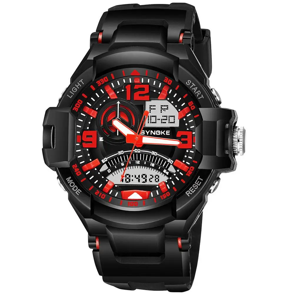 Цифровые часы спортивные часы брендовые цифровые водонепроницаемые часы с подсветкой светодиодный часы мужские армейские часы Relogio Masculino relogio - Цвет: Red