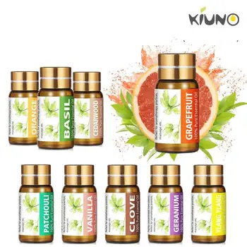 

KIUNO 5ml Pure Essential Oils Diffuser Frankincense Rosemary Ylang Vetiver Jasmine Clove Geranium Clary-Sage Myrrh Cedarwood Oil