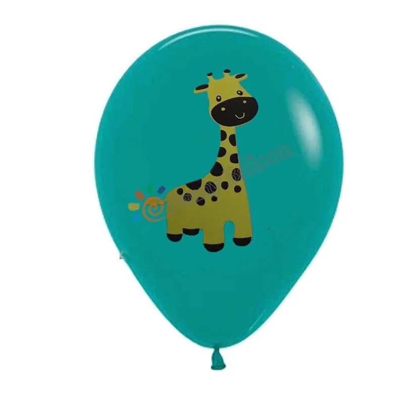 giraffe 12 шт./лот мультфильм животных Слон Zeba обезьяна воздушные шары в форме жирафа джунгли сафари животные тематическая вечеринка на день рождения Декор Globos - Цвет: giraffe