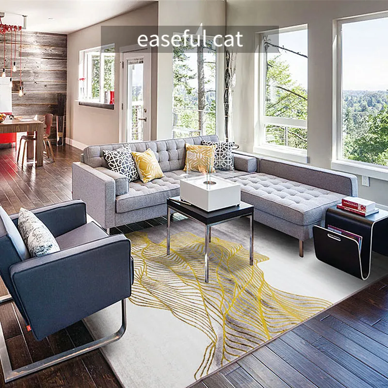 80*120 см европейский и американский современный золотой роскошный прикроватный коврик для спальни, столовой, гостиной, дивана с абстрактным рисунком