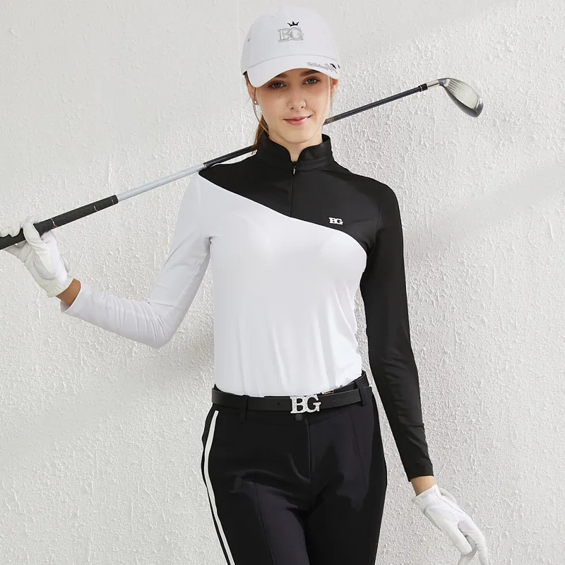 Blktee Golf Женская рубашка BG19062 Новая цветная женская спортивная одежда - Цвет: black and white