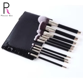 

Princess rose high-end luxury 12pcs professional goat bristles makeup brushes set with cosmetic bag Набор кистей дл