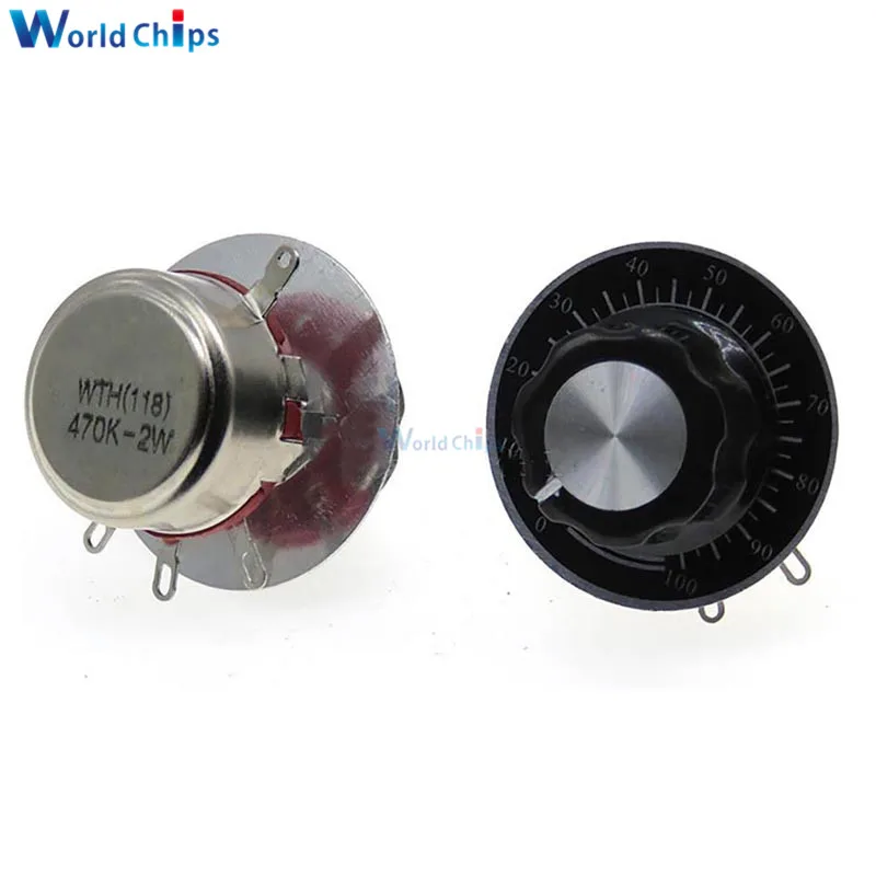 1 комплект WTH118 детали набора DIY 2W 1A 1K 2,2 K 4,7 K 10K 22K 47K 100K 220K 470K Ohm 3Pin линейный переход поворотный потенциометр с крышкой набора