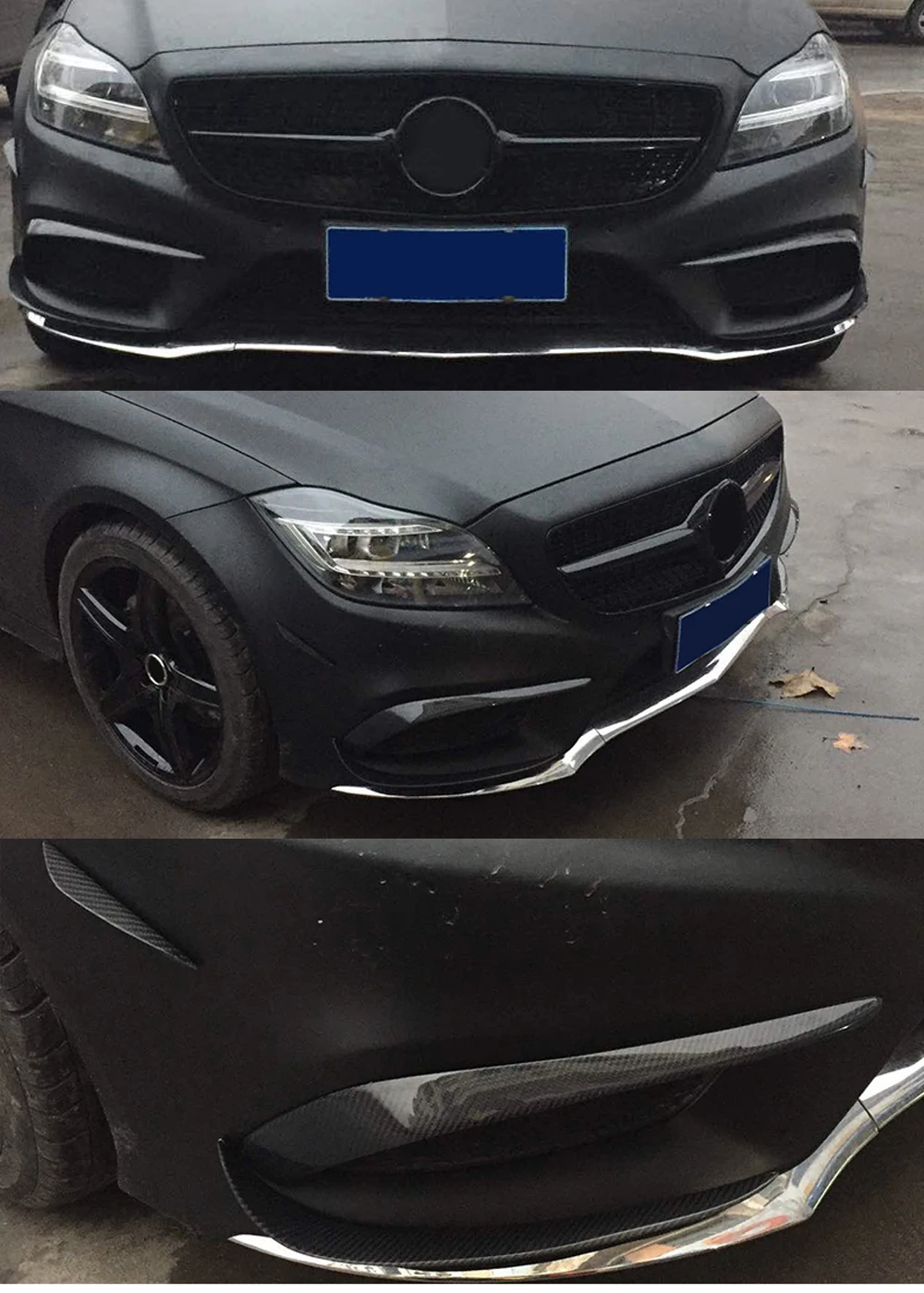 Углерода разделители для Mercedes Benz CLS-Class W218 CLS350 CLS400 спортивная версия удлинитель переднего бампера Canards 6 шт./компл