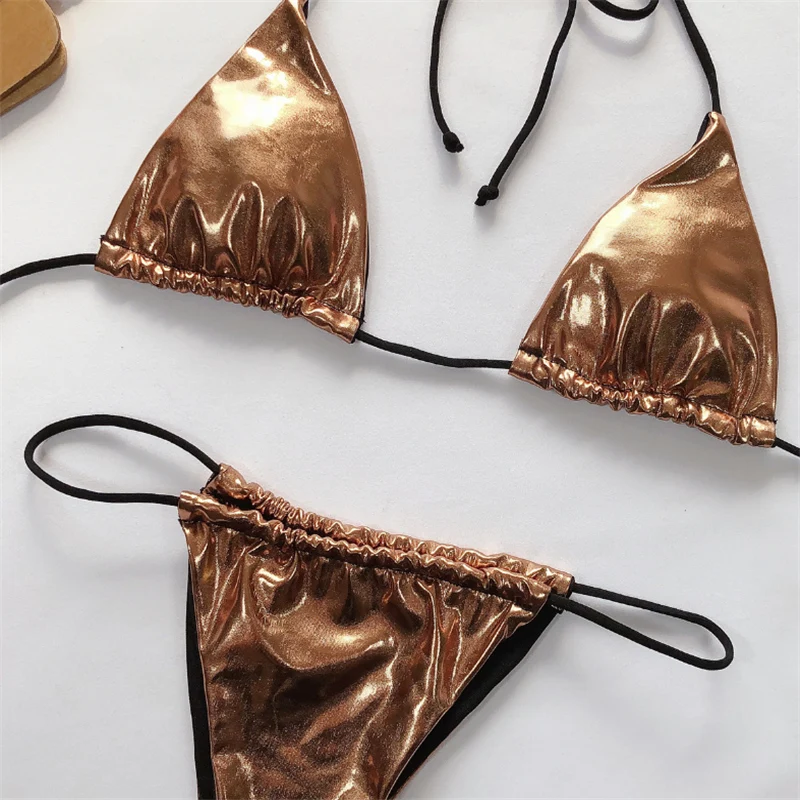 JCSWIM, сексуальные стринги, бикини, купальник для женщин,, пляжная одежда, бандаж, треугольник, золотой, купальный костюм, летний бразильский микро Купальник для женщин