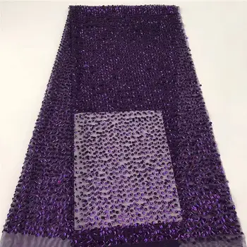 

Latest Gradient French Nigerian Lace Fabric 2019High Quality Tulle African Lace Fabric Wedding African Sequins French Tulle Lace