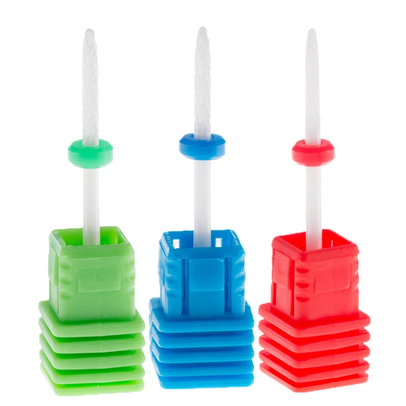 

3 pcs (Coarse/medium/fine) under nail cleaner bit 3/32'' new nail art salon electric drill Ceramic nail file drill bit