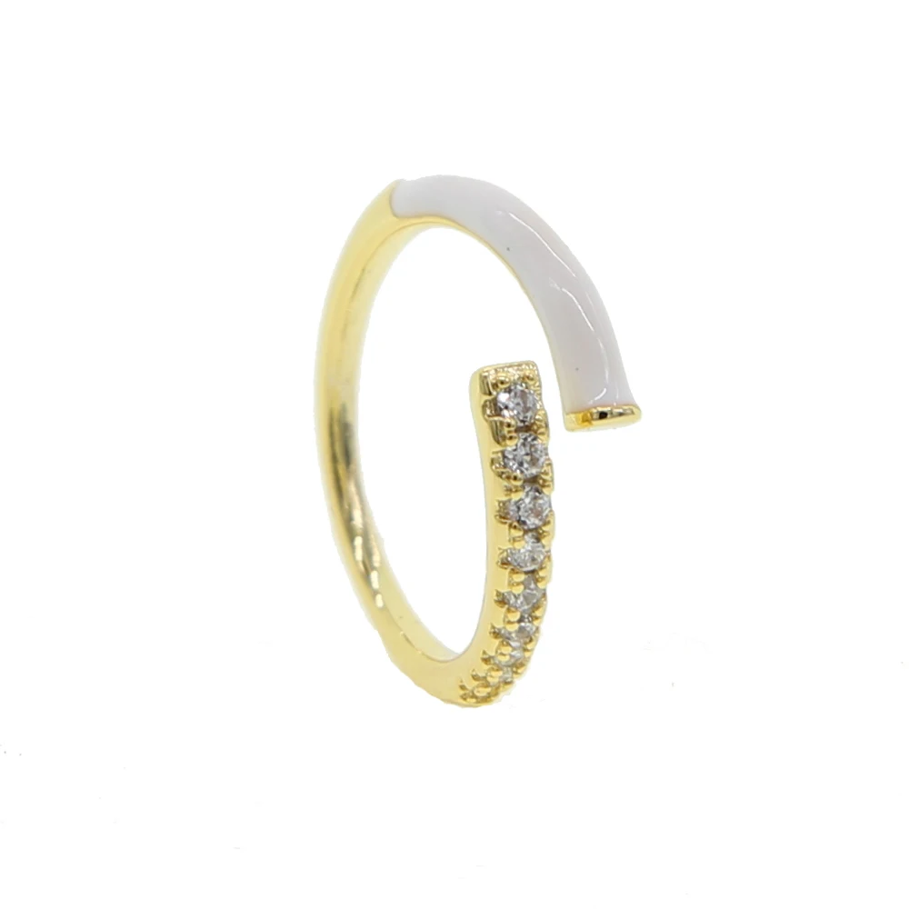 2020 new colorful pink green blue color Neon enamel adjustable size finger ring for women fluorescent fashion jewelry