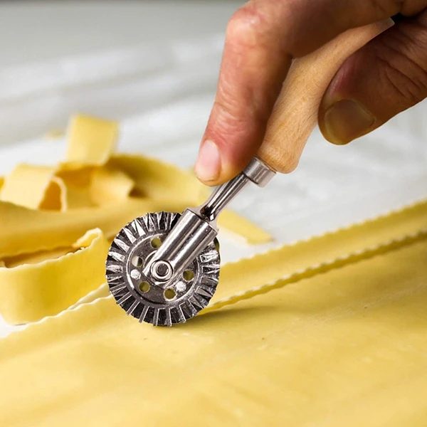 Ravioli Maker Cutter Stamp Set-Leading Dough Cutter and Press Stamps with Wooden Handle-For Ravioli, Pasta, Dumplings Lasagna