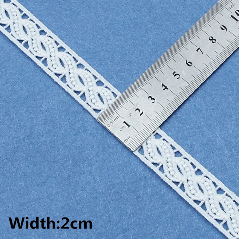 White Cotton Embroidered Lace Trim Ribbons 5yards Fabric DIY Sewing Handmade Craft Materials Clothes Home Decoration