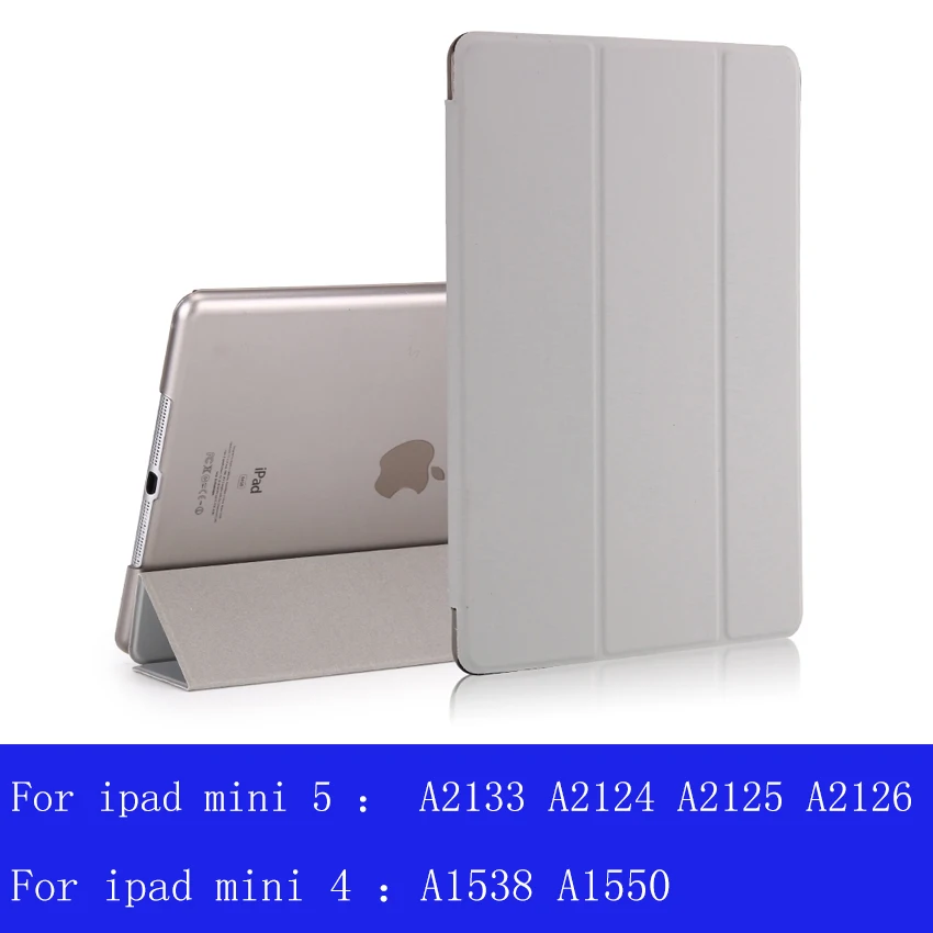 Чехол для iPad 9,7 6th воздуха, версия 1, 2, 3, ремешок Pro 10,5 мини на возраст 1, 2, 3, 4, 5, прозрачный просвечивающийся Чехол Smart sleep wake up из искусственной кожи чехол - Цвет: gray-L-mini 4 5