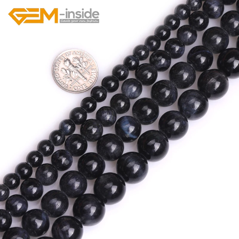 

Natural New Blue Tiger Eye Stone Round Semi Precious 2mm Big Hole Beads for Jewelry Making DIY Gifts 15" Strand Wholesale
