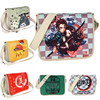 

Anime Kimetsu No Yaiba Cosplay The Single Shoulder Bag Demon Slayer One Punch Man My Hero Academia Canvas Hand Bag Messenger Bag