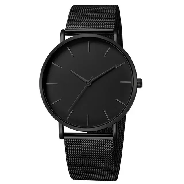 Top Brand Fashion Minimalist Ultra-thin Watch Men's Business Stainless Steel Strap Steel Mesh Quartz Watch Relogio Masculino G