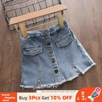 

Bear Leader Girl Party Skirts 2020 New Autumn Casual Girls Princess Denim Skirt Autumn Children Button Skirt Kids Baby Suit 3 7Y
