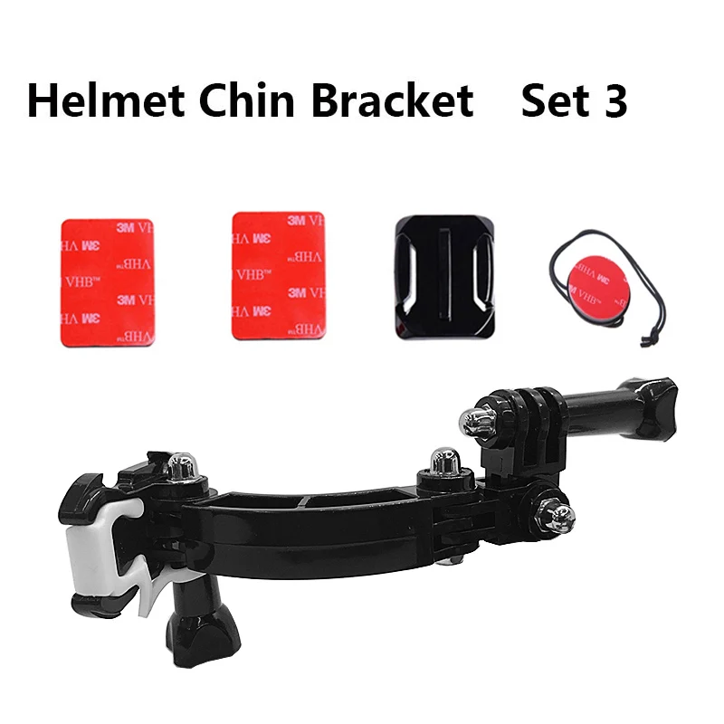 Set 3 TUYU шлем камера аксессуары для Go pro мотоциклетный шлем кронштейн велосипедный Регулируемая пряжка для GoPro Hero 5 6 7 eken H9 Yi - Цвет: Set 3
