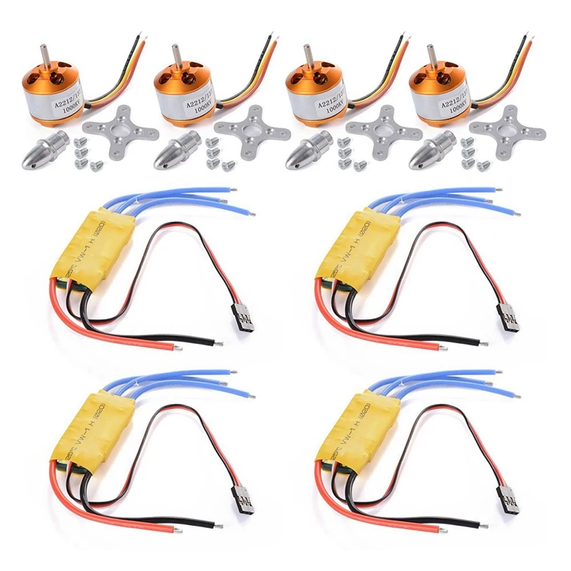

4pcs A2212 1000KV Brushless Motor + 4 pcs 30A ESC for FPV DJI F450 550 Multicopter Quadcopter RC132