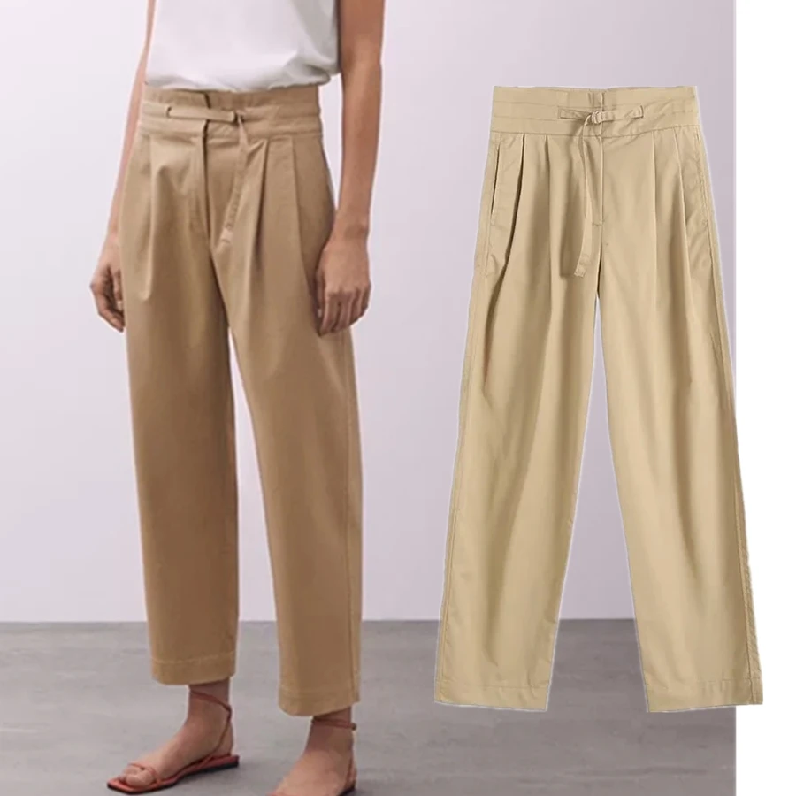 Jenny&Dave Casual Pants Women England Style Fashion Simple Sashes Regular Straight Pantalones Mujer Pantalon Femme Trousers