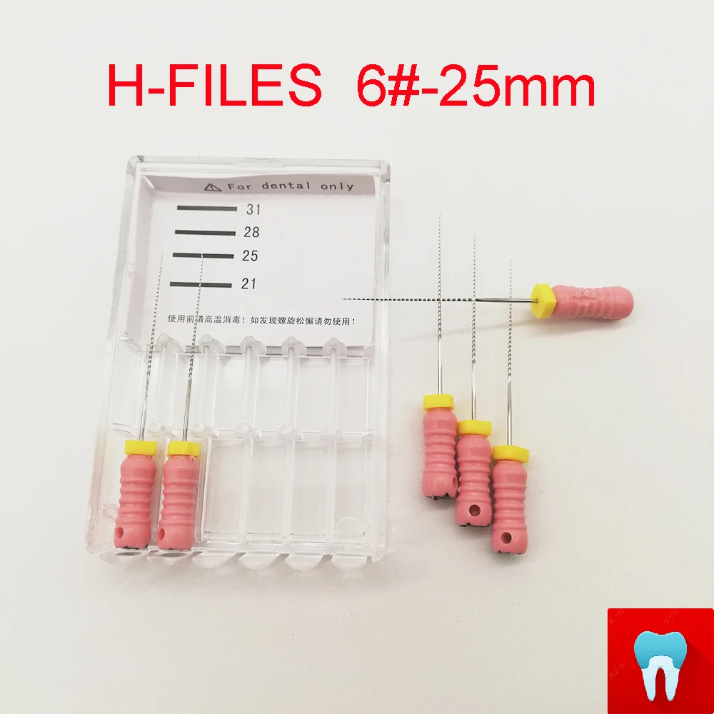 66 шт. 6#-80#25 мм стоматологические ПроТейпер файлы H стоматология Эндодонтические Инструменты Стоматологические материалы ручное использование нержавеющая сталь H файлы