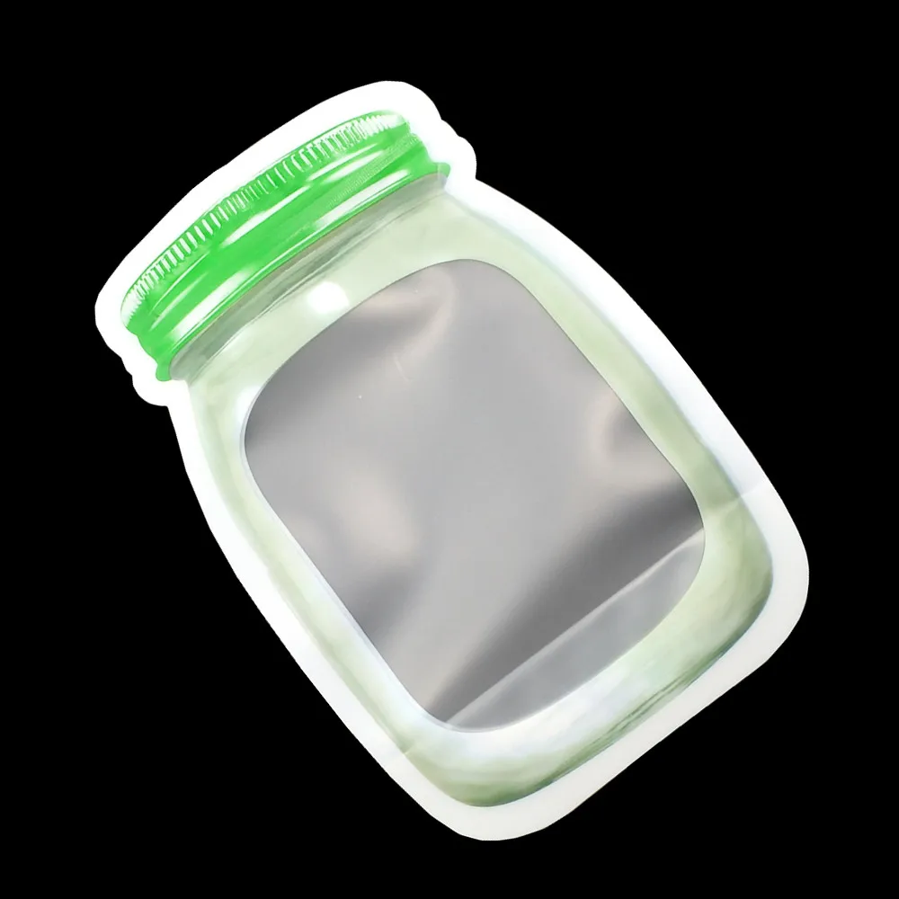 绿色自立磨砂圆瓶袋 E