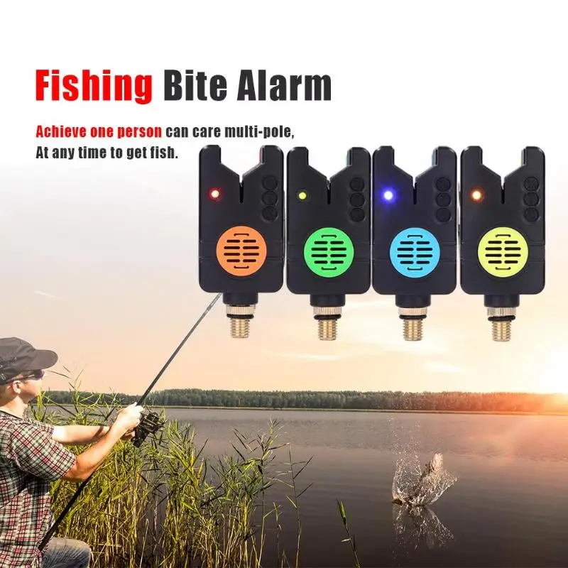 

Wireless Electronic Fishing Bite Alarm LED Illuminated Flash Sound Alert Set Fishing Tackles