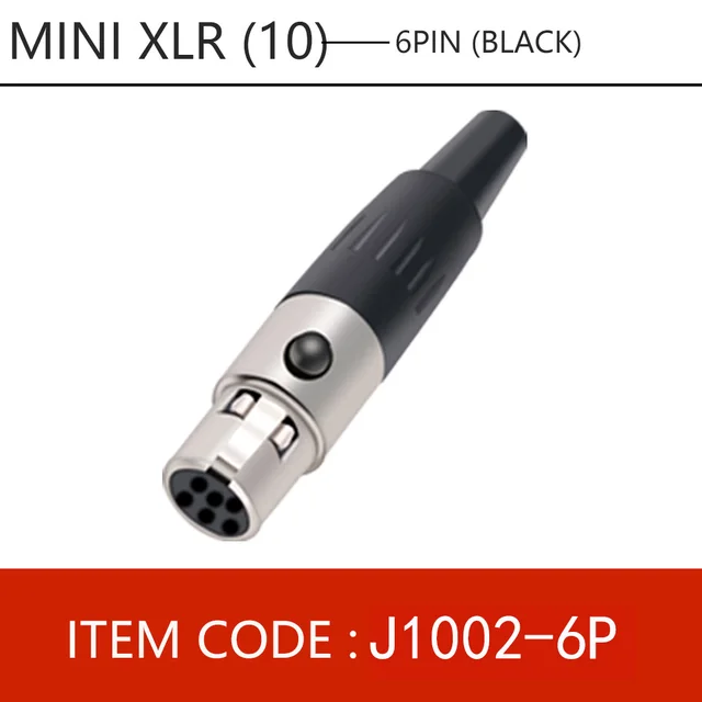 1pc Mini XLR 3 4 5 6 Pin Female Plug Small XLR Audio Microphone Connector MIC for Cable Soldering Straight 1x6 pin