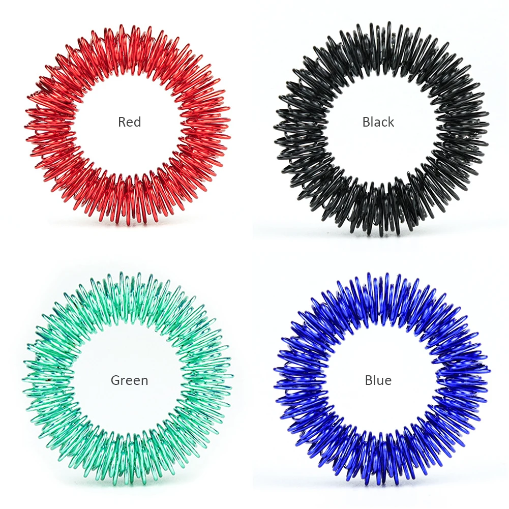 1pc Stainless Steel Finger Massage Ring Acupuncture Ring Hand Finger Massager Pain Relief Stress Health Care