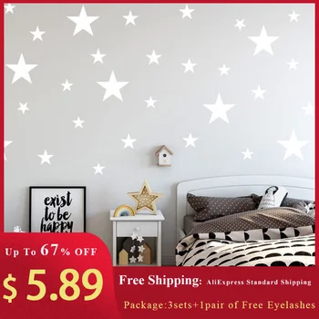 

Nursery 3 Sets Stars Wall Stickers Children Decorative Decals Multiple Size Combinations Wall Sticker For Kids Room Custom Stars