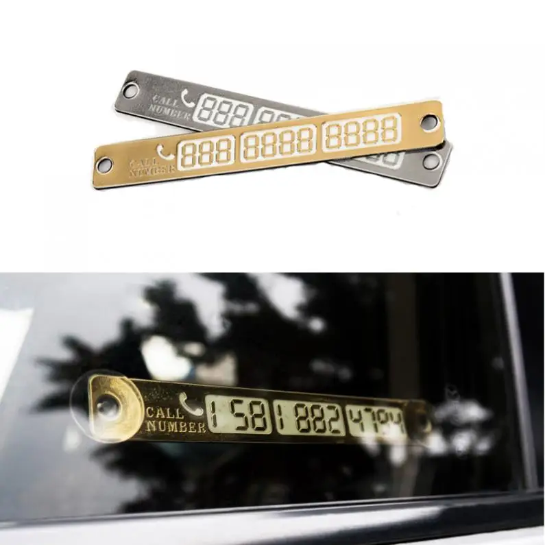 

Temporary Car Parking Card Telephone Number Card Notification Night Light Sucker Plate Car Styling Phone Number Cards