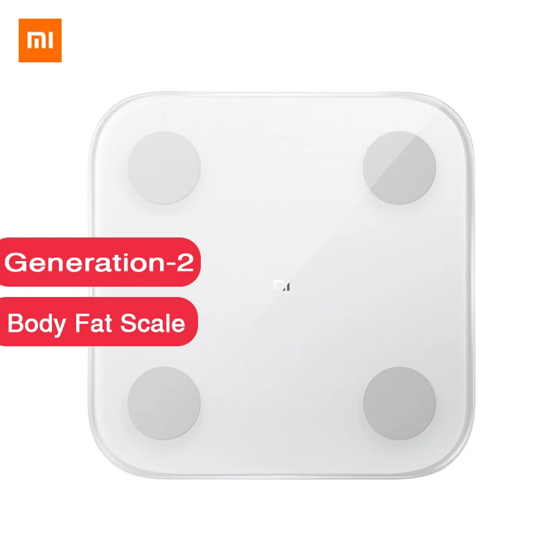 Báscula de grasa corporal Original Xiaomi 2 Bluetooth 5,0 con aplicación Mifit y Monitor de composición corporal con pantalla LED oculta y báscula de grasa
