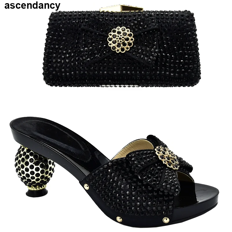

New Arrival Italian Shoe and Bag Set for Party In Women Luxury Shoes Women Designers Nigerian Women Party Pumps with Purse