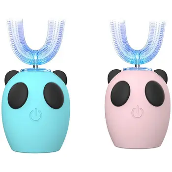 

2x Ultrasonic Kids Electric Toothbrush,U Type Whitening Toothbrush,IPX7 Waterproof,3-7 Years(Sky Blue&Pink)