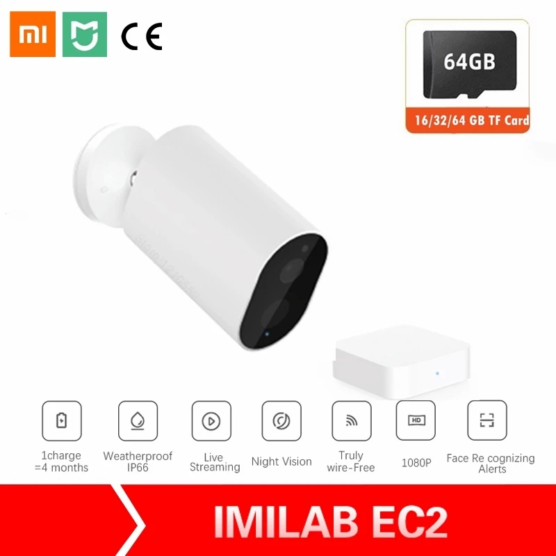 IMILAB-cámara inalámbrica Mijia 1080P EC2, intercomunicador de voz remoto con batería, alarma impermeable IP66, Mi Home