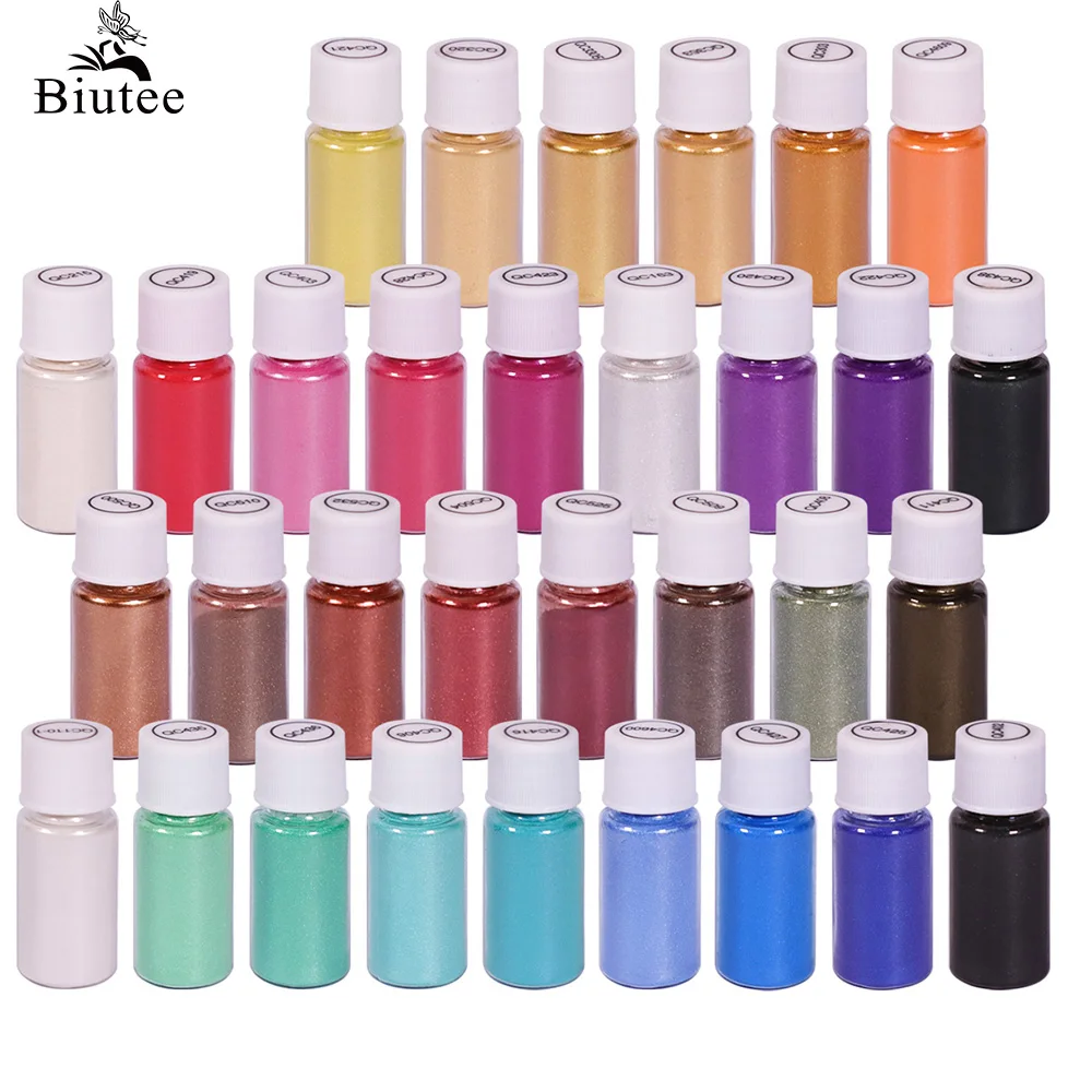 

Biutee 32Color 5g Mica Powder Pigment Pure Pearl Epoxy Resin For Lip Gloss Cosmet metallic Color Blush Nail Art Resin Soap Craft