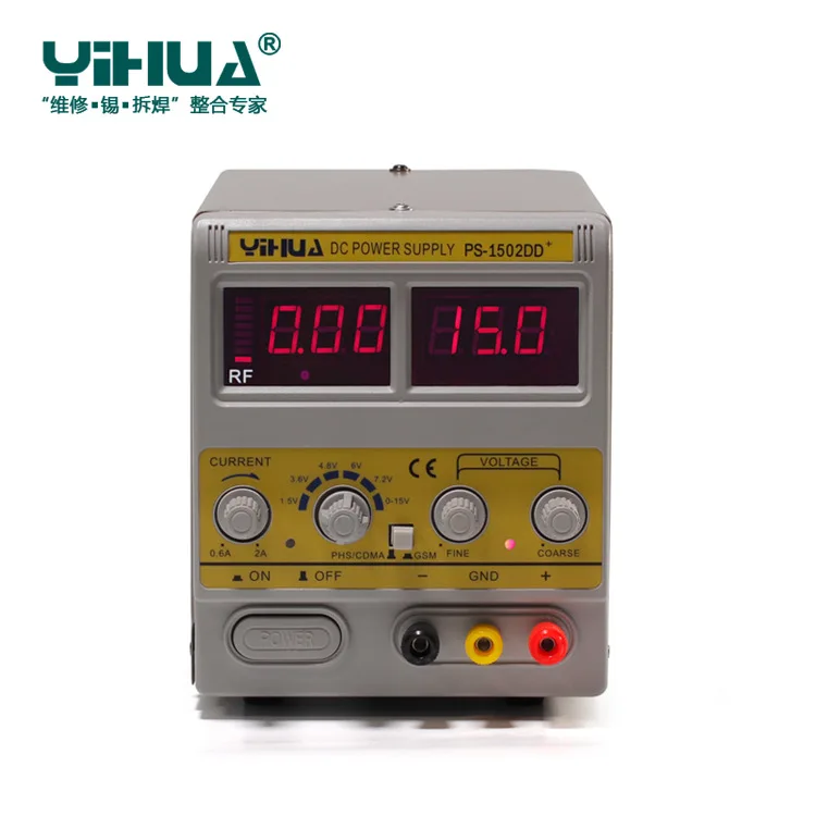 

YIHUA 1502DD + для мобильного телефона V 2A Регулируемый источник питания постоянного тока с светодиодный дисплеем