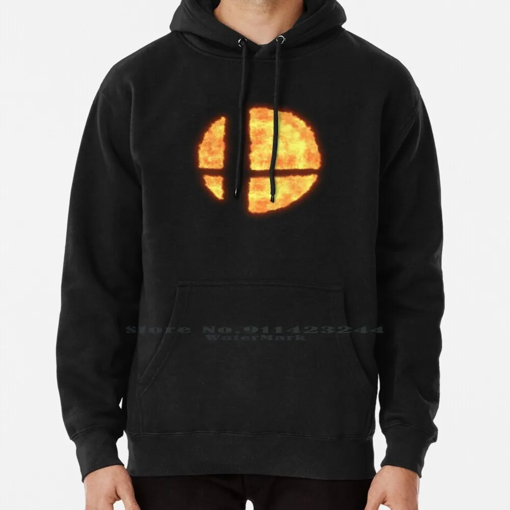 Super Smash Bros Flaming Logo Felpa Con Cappuccio Maglione 6Xl Cotton Switch Flaming Super Smash Bros Donna Adolescente Maglione Pullover Di Grandi Di