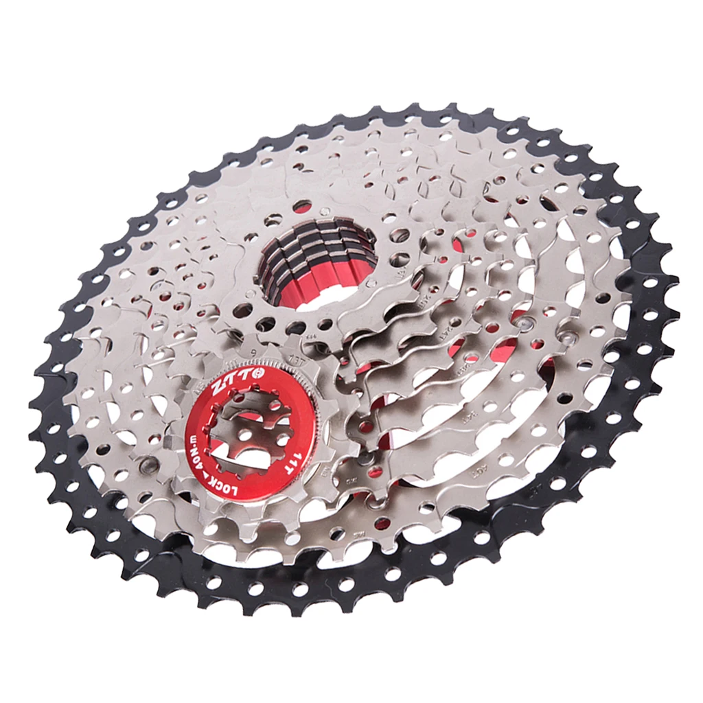 Sturdy Bicycle Cassette, 9 Speed 11-46 Teeth (11-13-16-20-24-28-34-40-46T) - Mountain Bike MTB Accessories